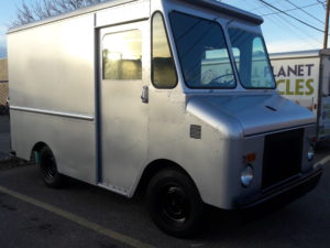 New Mobile Bike Shop Repair Van restoration in progress; refinished and painted silver