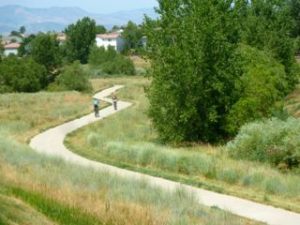 Cyclists on Spring Gulch Trail Highlands Ranch area